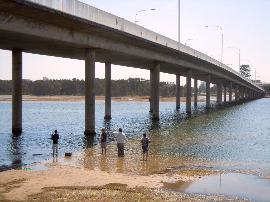 The Entrance fishing-at-bridge